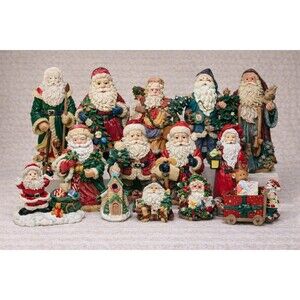 Vintage Resin Santa Claus Figurines – Lot of 20 Christmas Collectible Decor